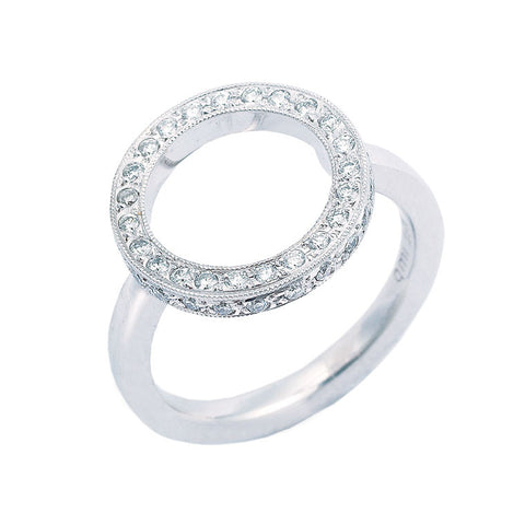diamond dress ring, open circle design