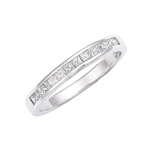 channel set, princess cut diamond wedding ring