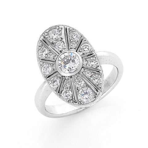 art deco style diamond ring, bespoke jewellery Melbourne