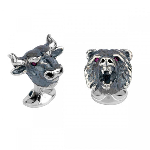 Deakin & Francis Sterling Silver Bull & Bear Cufflinks