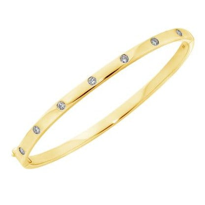 Hammer Set Diamond Hinged Bangle C.1720