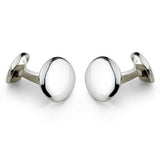Deakin & Francis Sterling Silver Dome Oval Cufflinks