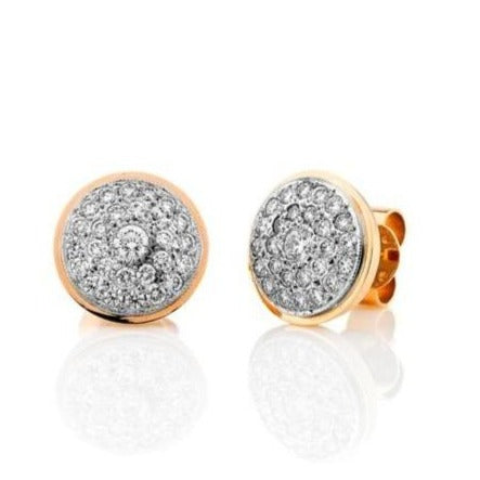 Pave Diamond Disc Earrings