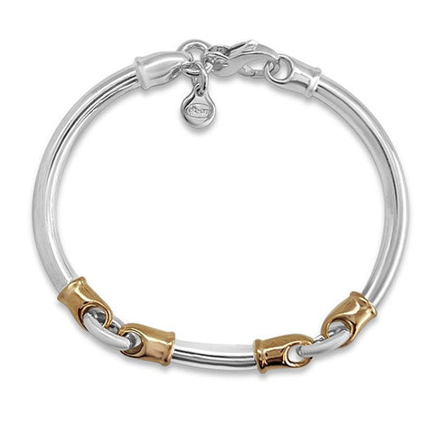 Dban Sterling Silver & 9kt Gold Large Three Piece Bracelet C.1736