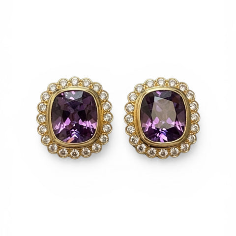 Amythest & Diamond Earrings P.5805