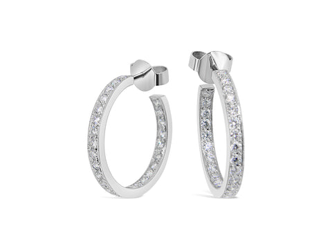 Diamond Set Hoop Earrings