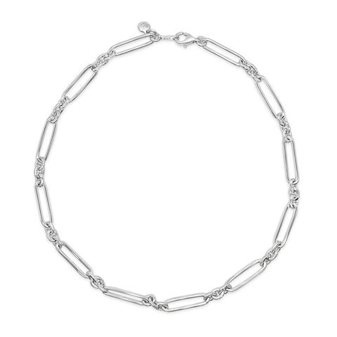 Dban Sterling Silver Oval  Link Necklace DB.569