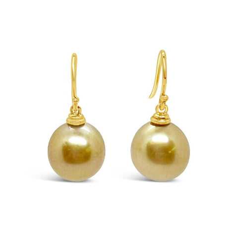 South Sea Gold Pearl Drop Earrings I.1921