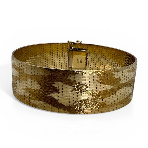 Wide retro gold bracelet