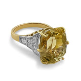 Yellow Sapphire & Diamond Ring O.4259