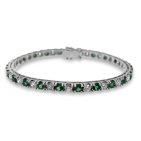 Emerald & Diamond Line Bracelet C.1728