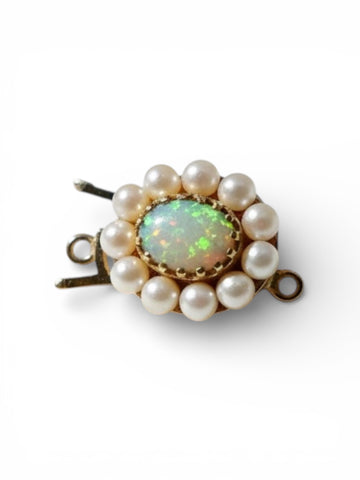 White Opal & Pearl Pearl Clasp. P.5766