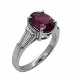 Burmese Ruby & Baguette Diamond Ring O.4298