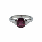 Burmese Ruby & Baguette Diamond Ring O.4298
