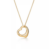 Tiffany & Co 18kt YG 16mm Open Heart Pendant