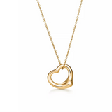 Tiffany & Co 18kt YG 16mm Open Heart Pendant