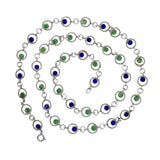 Italian 1970's Sterling Silver & Enamel Necklace N.1795