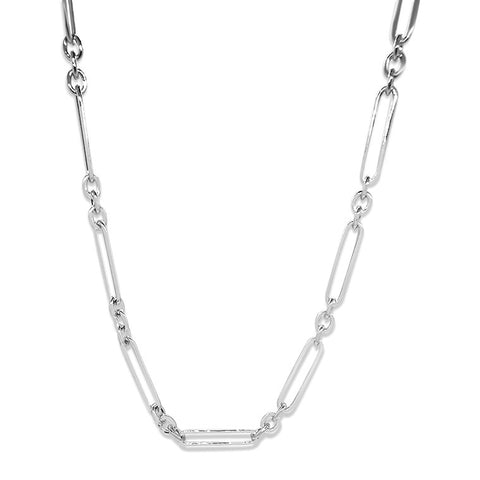 Dban Sterling Silver Oval/Round Link Necklace D.2825