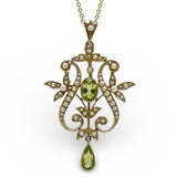 Antique Peridot & Seed Pearl Pendant/Brooch P.5764