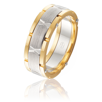 9ct Two-Tone 'X' Roman Numeral Band