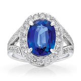 5.06ct Ceylon Sapphire & Diamond 'Halo' Ring O.4184