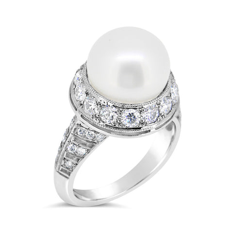 South Sea pearl and diamond dress ring