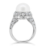 South Sea pearl and diamond dress ring side profile