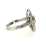 Pink Sapphire & Diamond Art Deco Style Ring O.3831