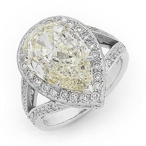'Halo' 4.60ct Pear Shaped Diamond Ring R.606A