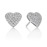 Heart Shaped Pave Diamond Earrings I.1642