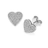 Heart Shaped Pave Diamond Earrings I.1642