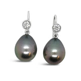 Tahitian Pearl & Diamond Drop Earrings P.5536