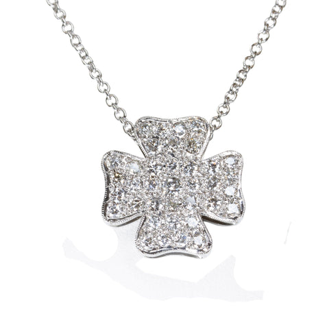 'Lucky Charms' Clover Pave Diamond Pendant P.5231