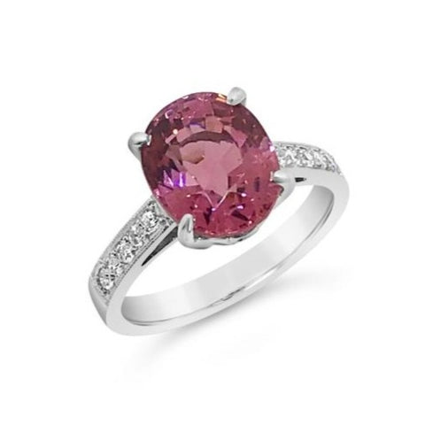 Pink Tourmaline & Diamond 'Imp Classics' Ring O.4201