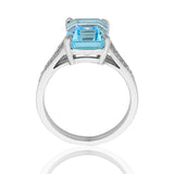 Aquamarine & Diamond Ring O.4140