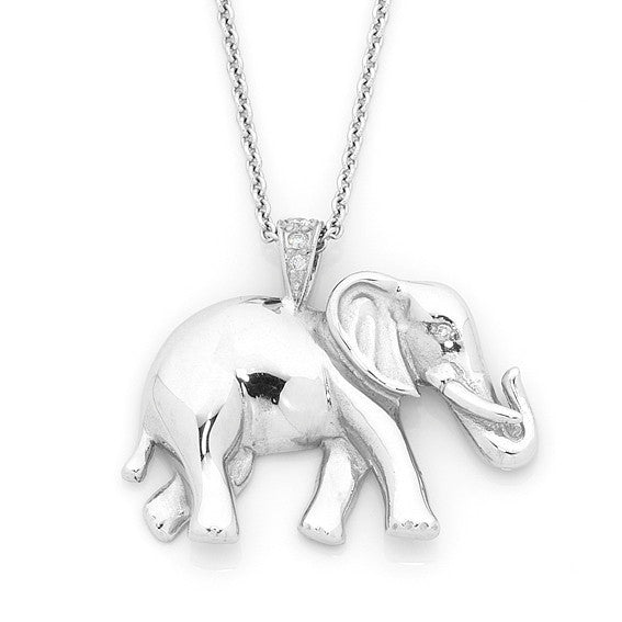 Sterling silver deals elephant pendant