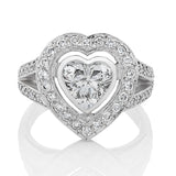 Heart Shaped Diamond Halo Ring O.4110