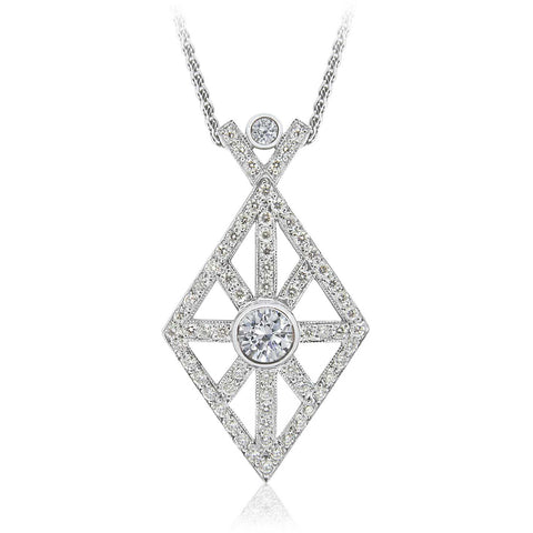 'Prism' Art Deco Style Diamond Pendant  P.4993
