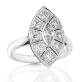 Marquise Shape Diamond Art Deco Style Ring O.3683
