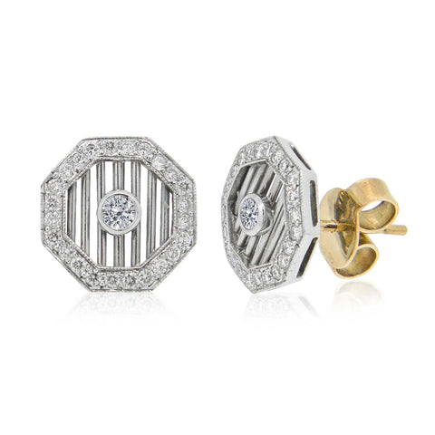 Art Deco-Style 'Gatsby Trellis' Diamond Earrings I.3574