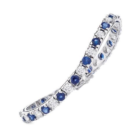 Ceylon Sapphire & Diamond Line Bracelet  C.1667