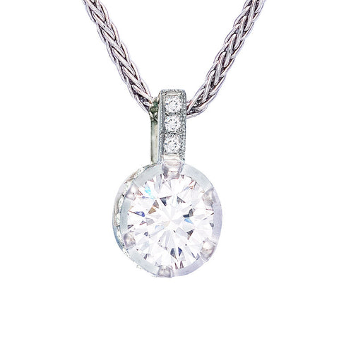 'Angel' Solitaire Diamond Pendant  E.1053