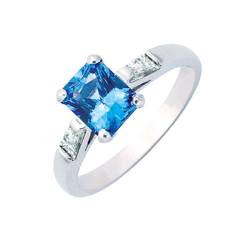 Ceylon sapphire and diamond engagement ring, made to order jewellery Melbourne