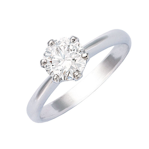 diamond engagement ring round brilliant cut with six claws