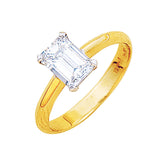 emerald cut diamond solitaire ring