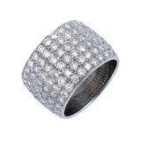 six row diamond pave dress ring, designed and handmade by Imp Jewellery